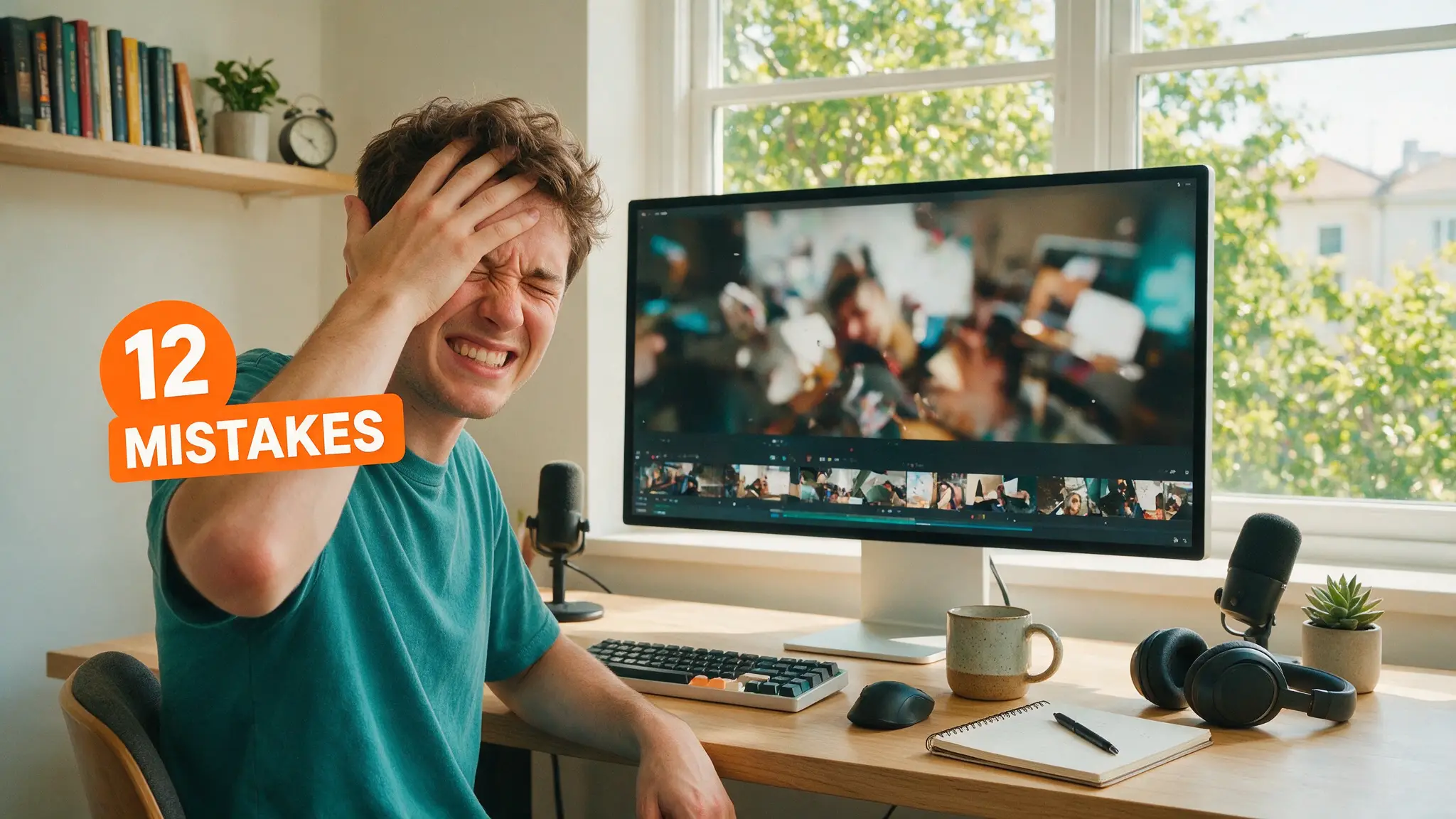 Cinematic AI video production illustration for: 12 AI Video Mistakes That Waste Your Credits (2026)