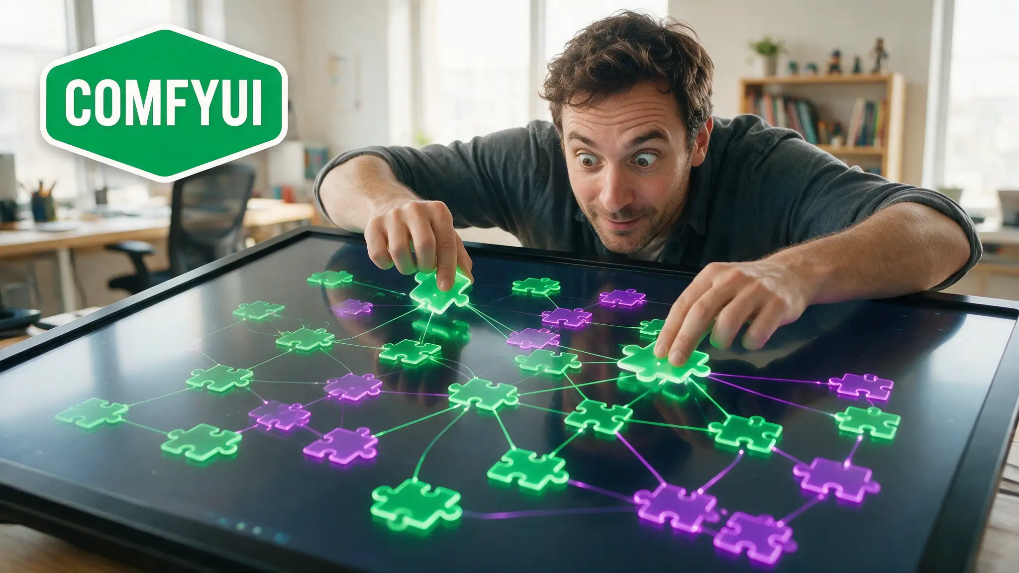 Cinematic local AI hardware illustration for: ComfyUI โ Tool Hub: Facts, Best Tutorials & Verdict