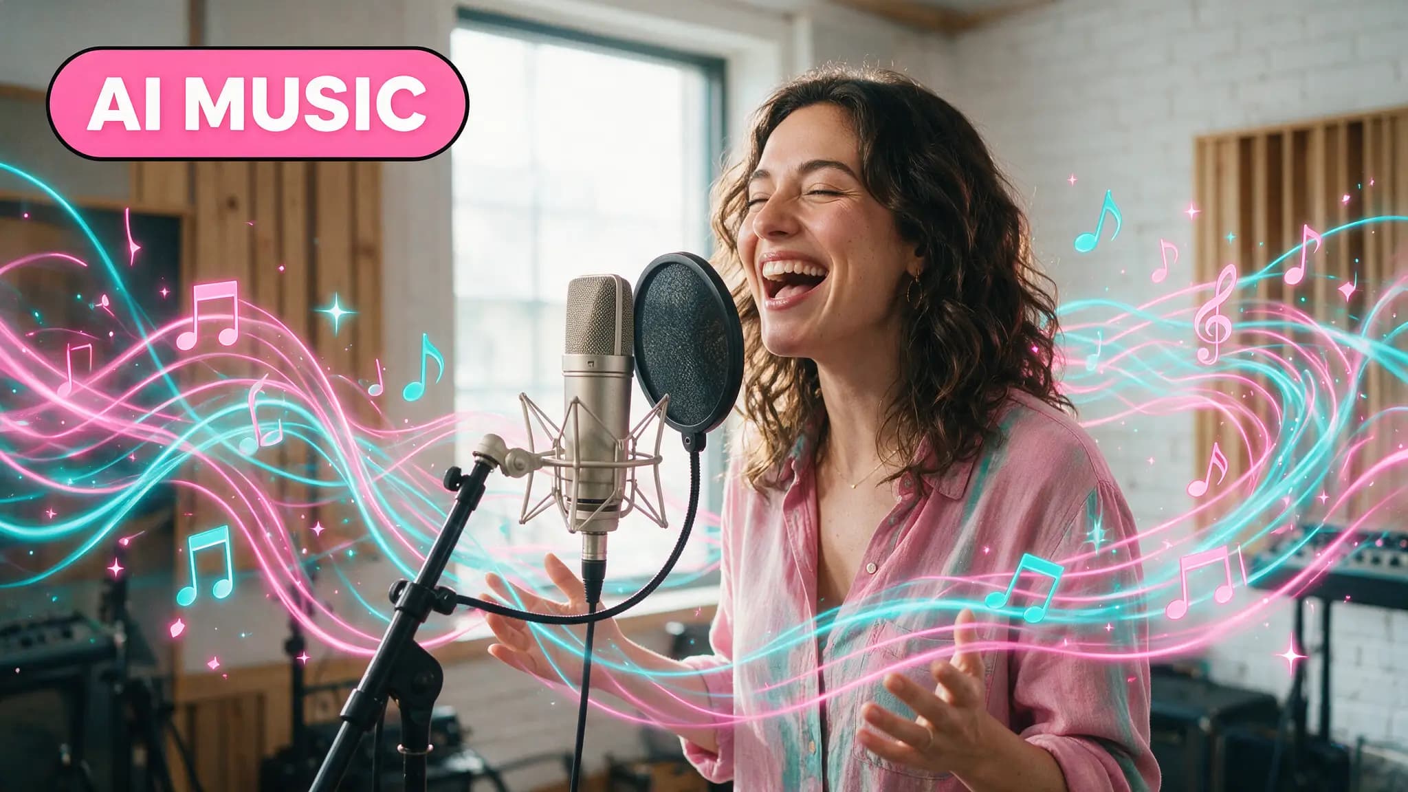 Cinematic AI audio production illustration for: ElevenLabs Music Tools: Voice to Song & Loop Studio Tested