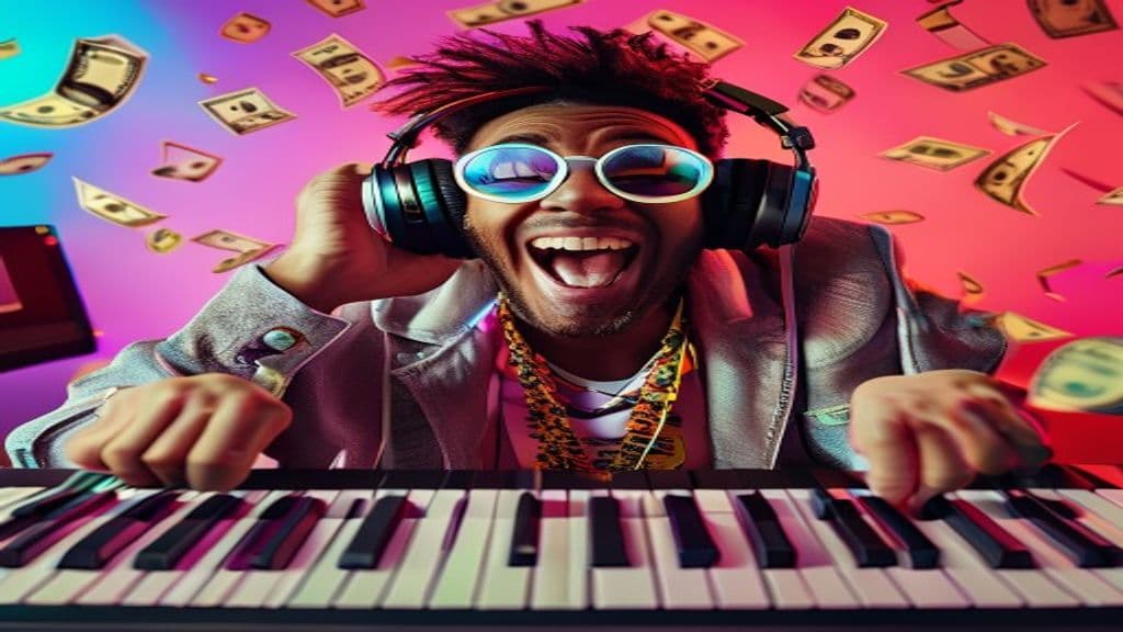 Cinematic AI audio production illustration for: How to Make Money with AI Music: 7 Models Ranked (2026)