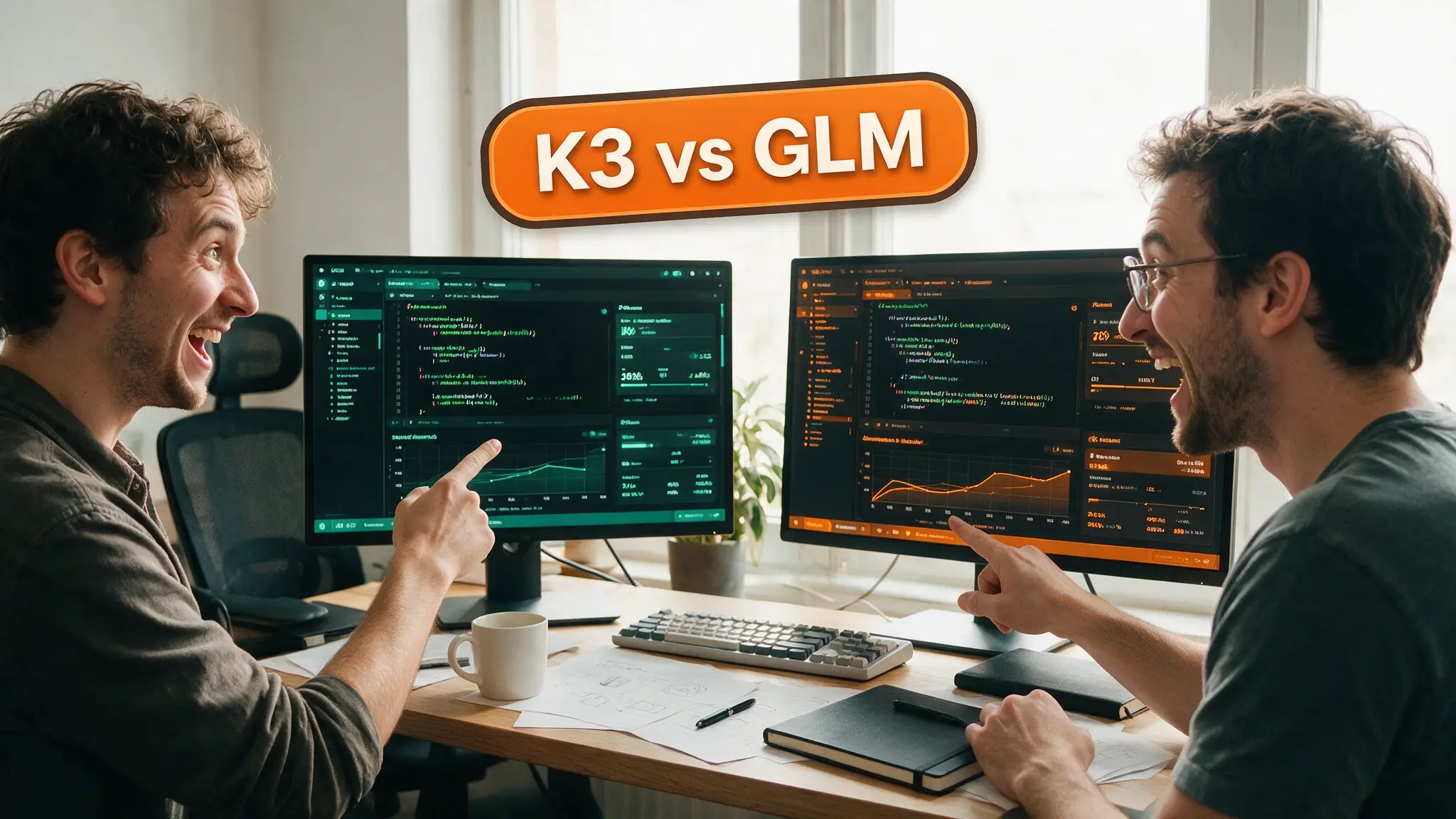 Cinematic local AI hardware illustration for: Kimi K3 vs GLM-5.2 (2026): Open-Weight Heavyweights Compared