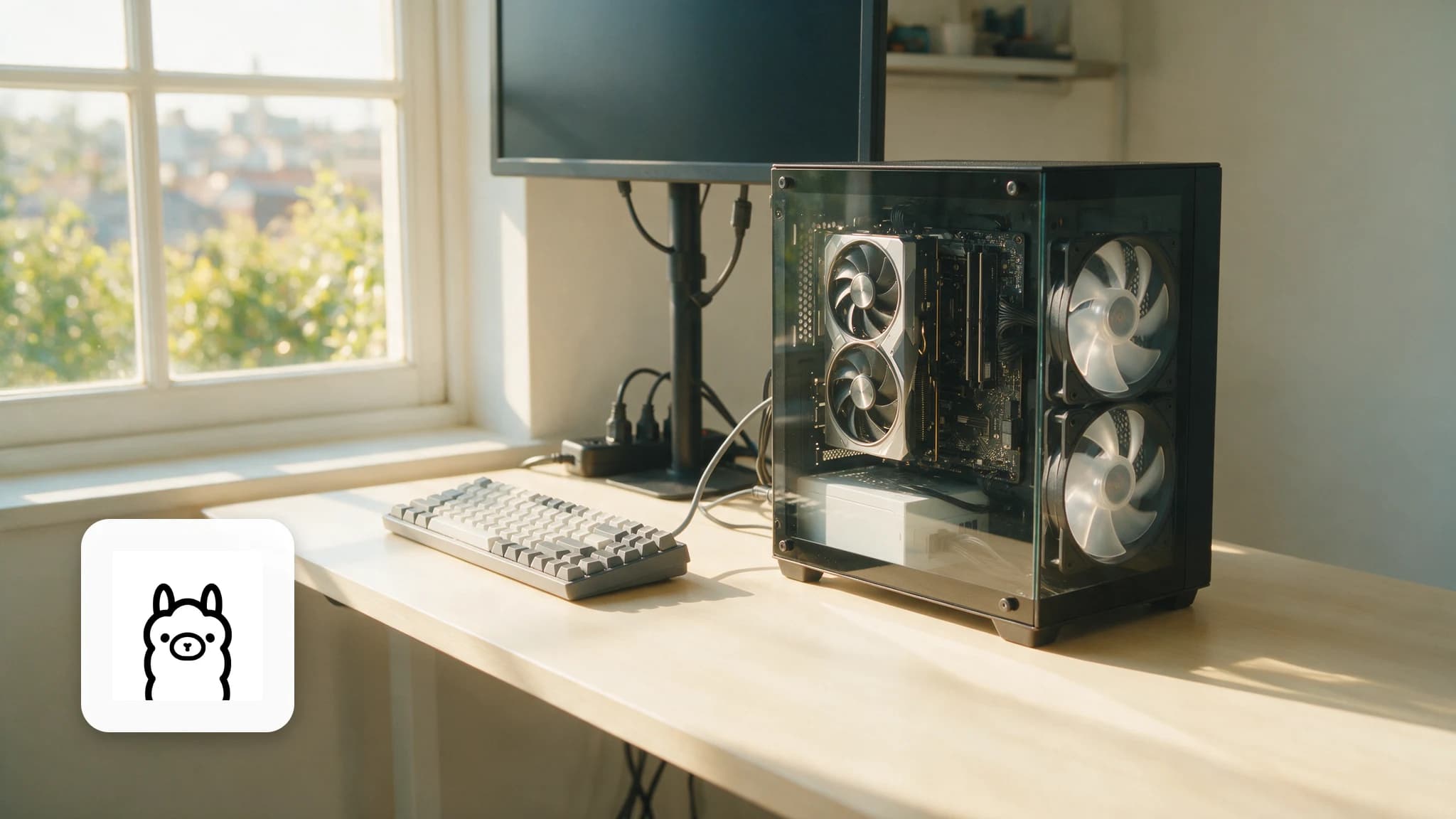 Cinematic local AI hardware illustration for: Local LLMs for Coding: What Actually Works (2026)