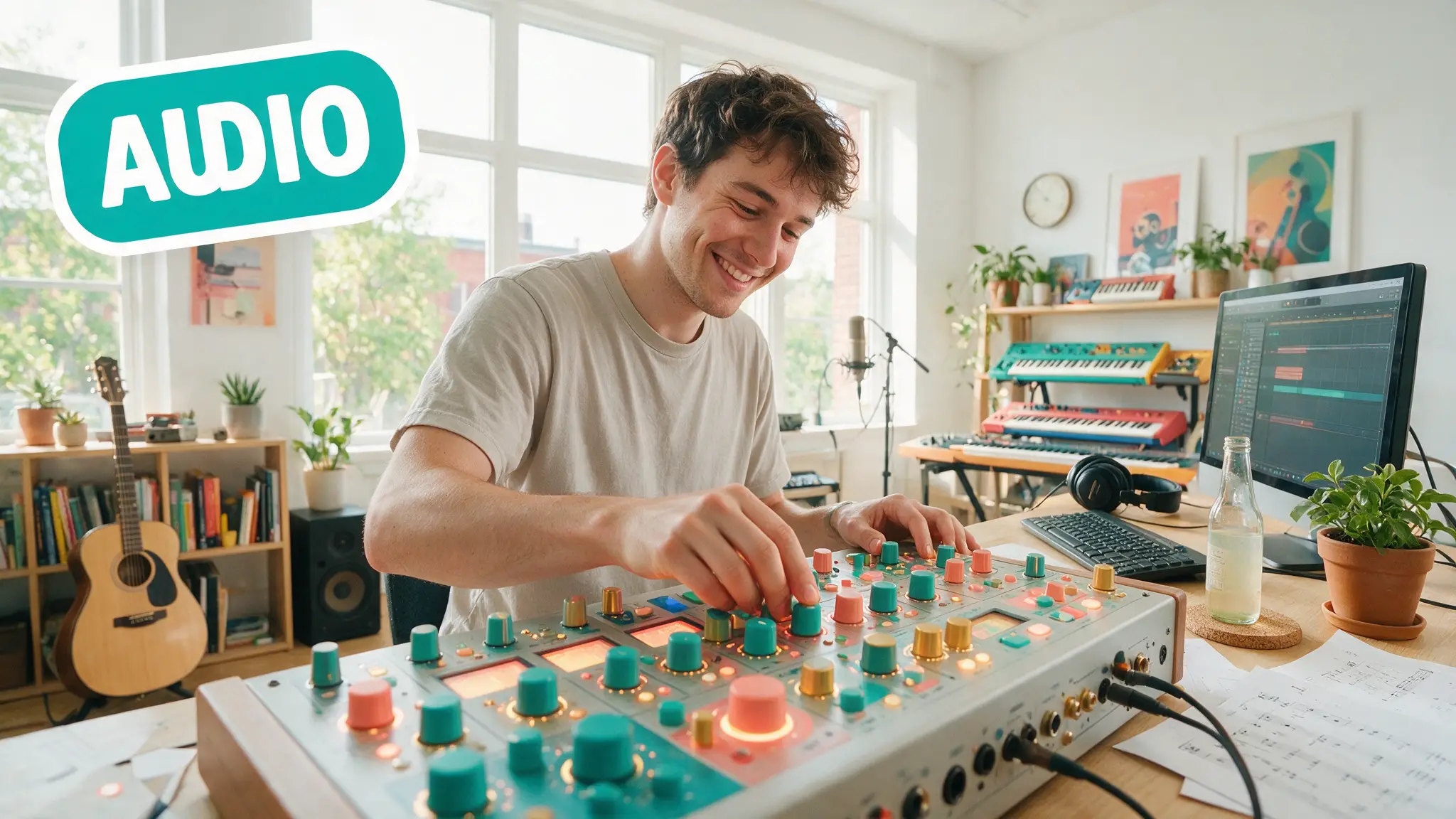 Cinematic AI audio production illustration for: Udio โ Tool Hub: Facts, Best Tutorials & Our Verdict