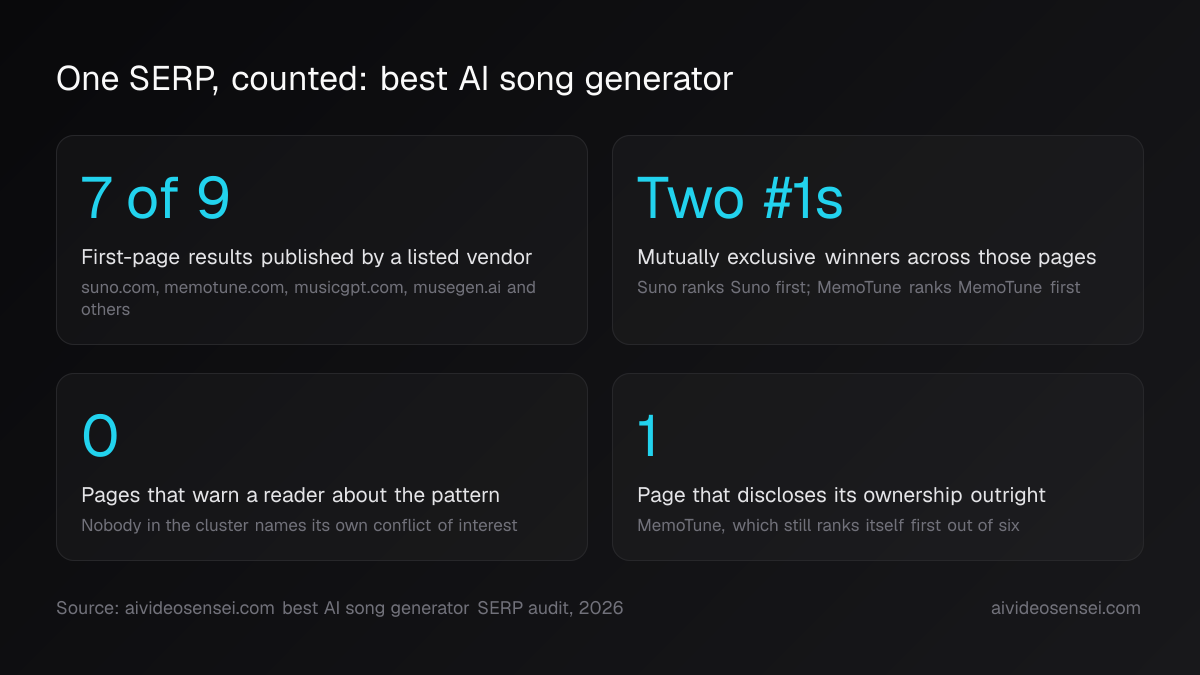 Four number cards reading 7 of 9, Two number ones, zero and one, counting vendor-published results on a single search page.