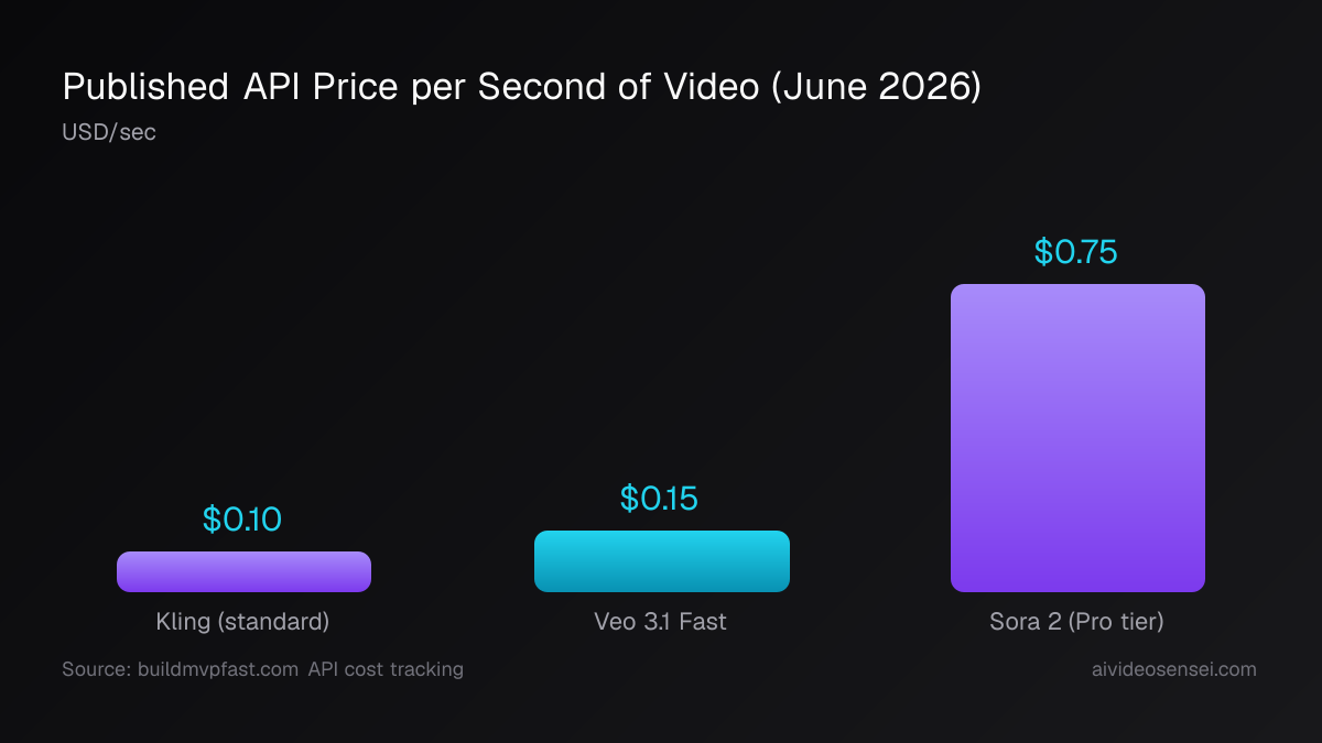 Published API price per second